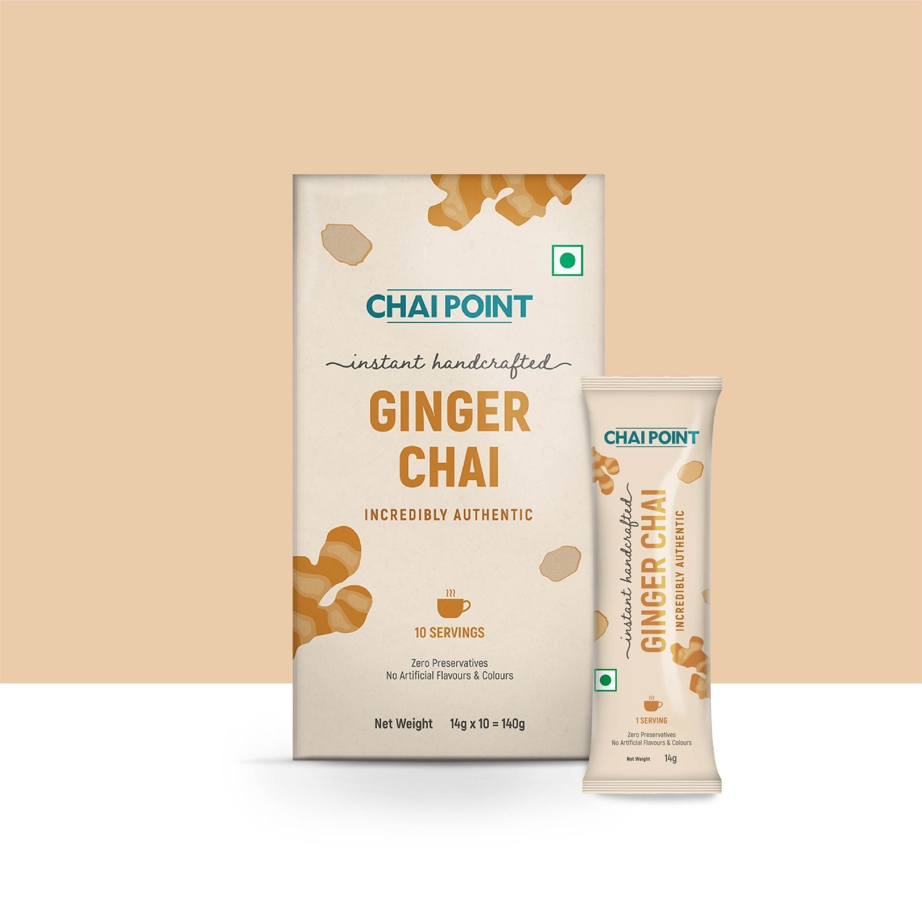 Instant Ginger Tea Premix – Pack of 3 Boxes (30 Sachets, 14g Each) 30 Sachets (14g Each)