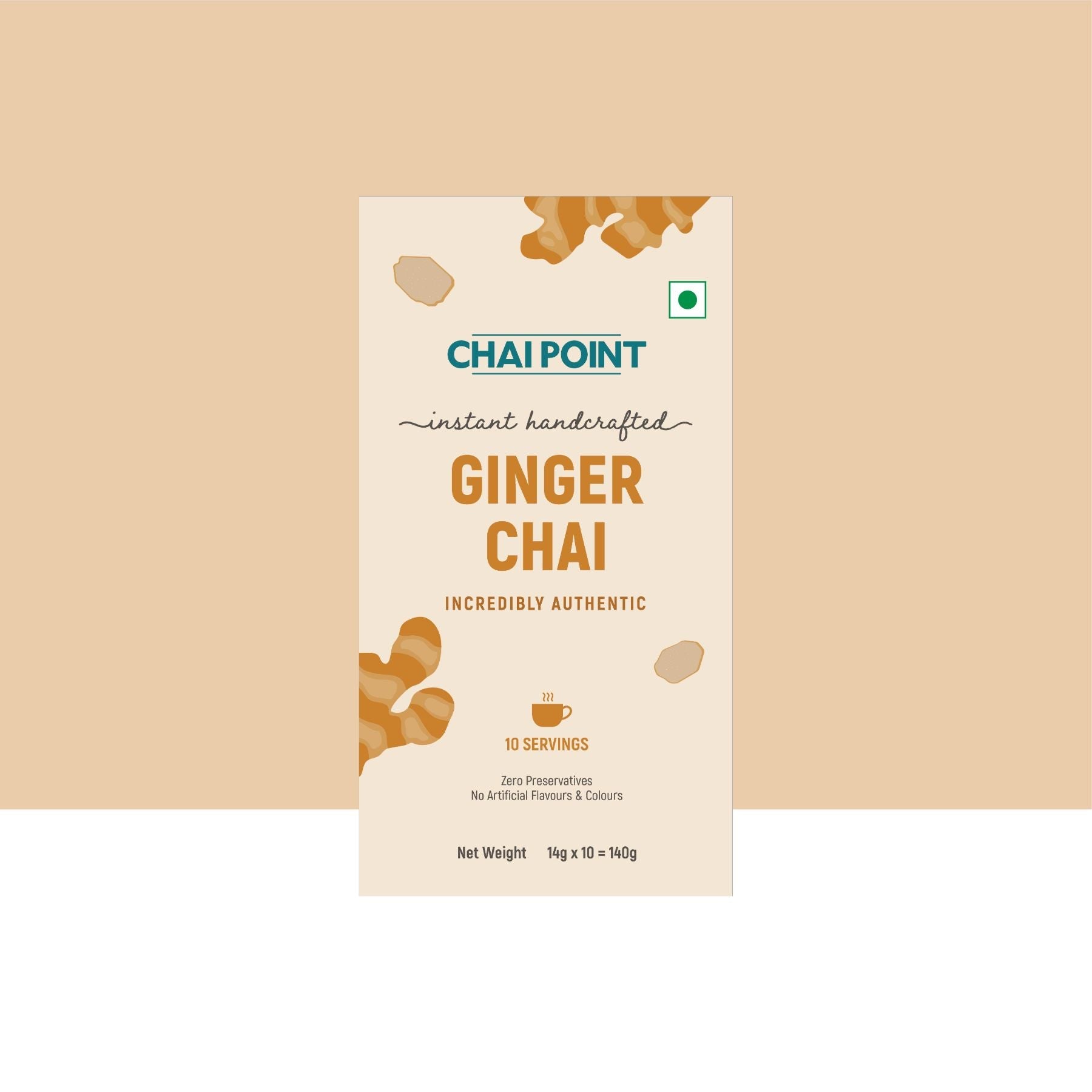 Instant Ginger Tea Premix – Pack of 3 Boxes (30 Sachets, 14g Each) 30 Sachets (14g Each)