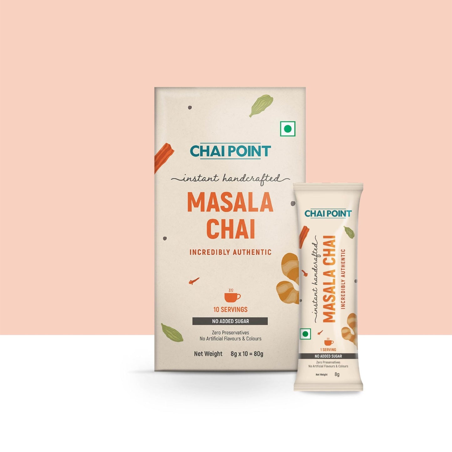 Instant Masala Tea Premix – No Sugar Added 10 Sachets (8g Each)