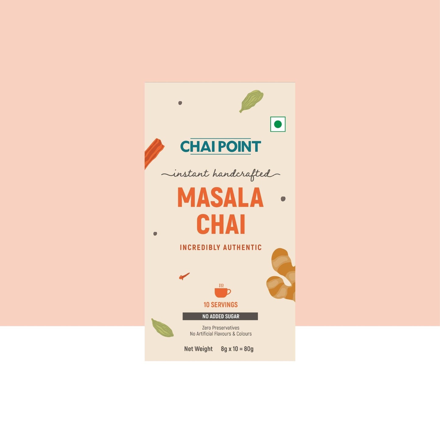 Instant Masala Tea Premix – No Sugar Added 10 Sachets (8g Each)