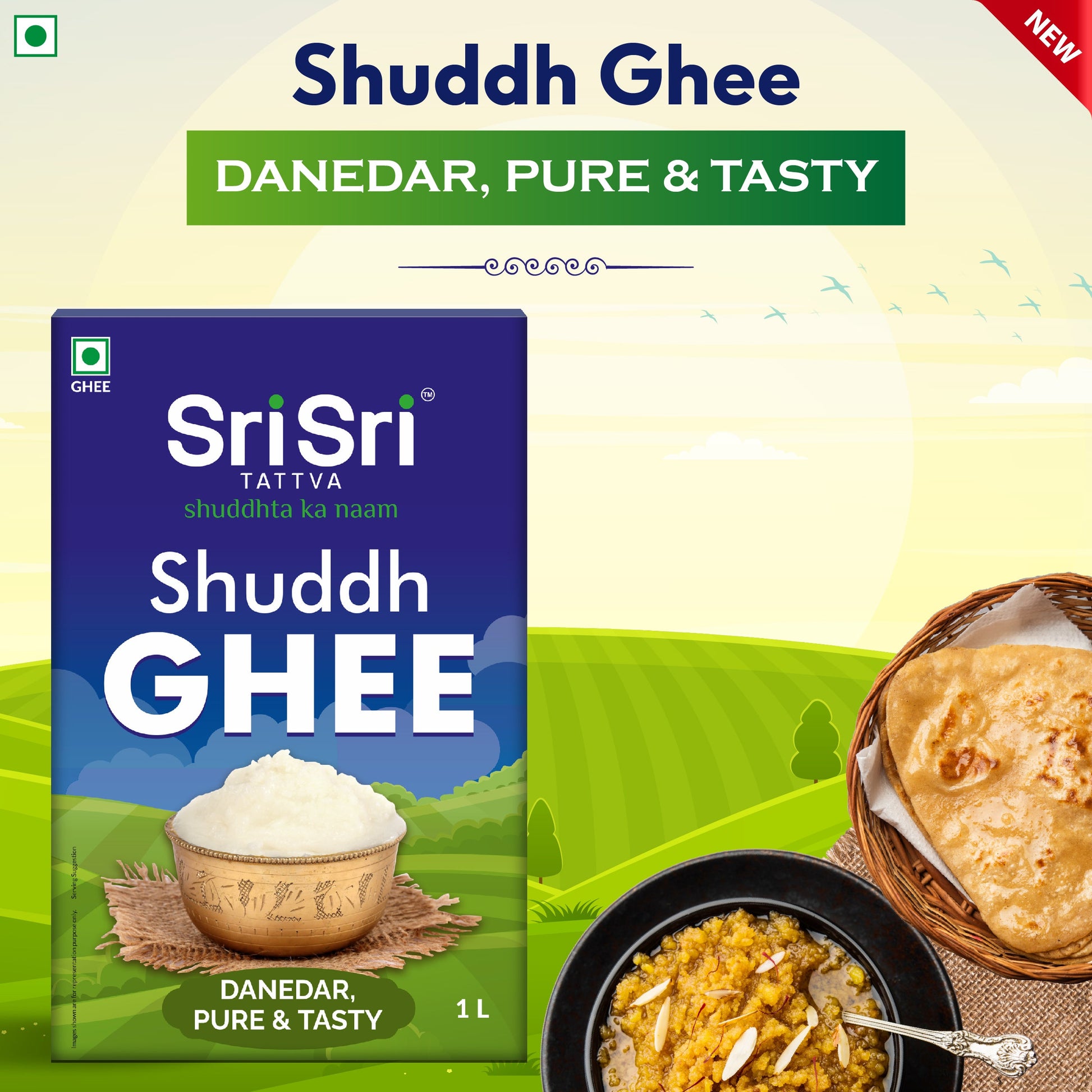 Shuddh Ghee - Danedar, Pure & Tasty, 1 L 1L