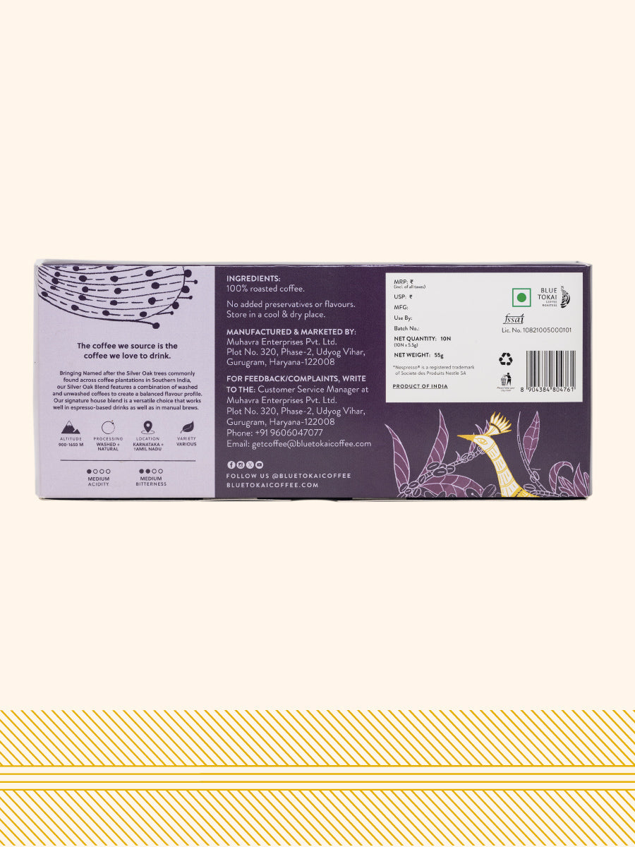 Silver Oak Blend - Coffee Capsules Pack of 40