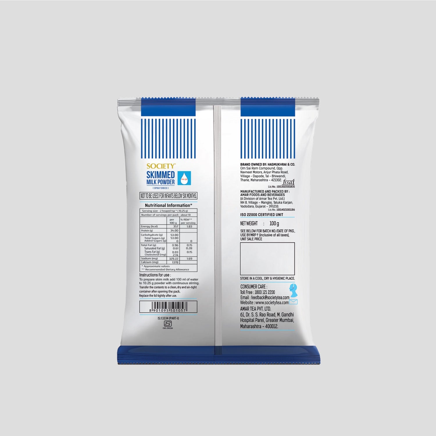 Society Skimmed Milk Powder Pouch 500 g