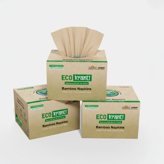 Eco Kranti – Bamboo Facial Tissue Napkins | 100 Pulls x 3 Packs | 100% Natural & Eco-friendly | Biodegradable, Compostable 100g