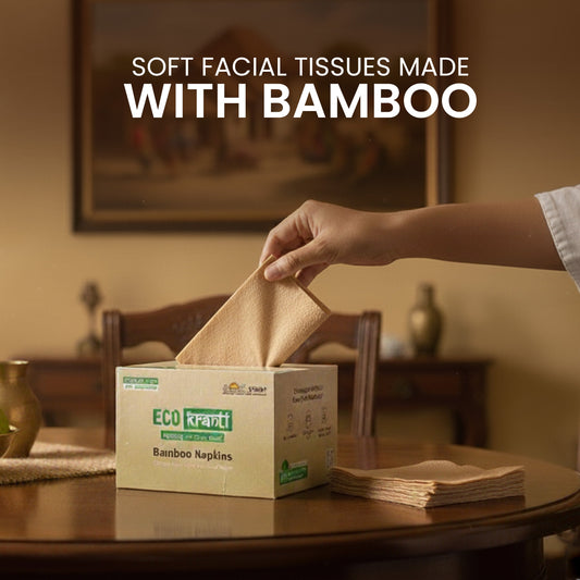 Eco Kranti – Bamboo Facial Tissue Napkins | 100 Pulls x 3 Packs | 100% Natural & Eco-friendly | Biodegradable, Compostable 100g