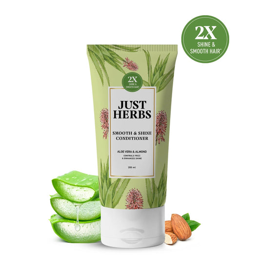 【Just Herbs】 Smooth & Shine Conditioner | Aloe Vera, Almond & 14 Herbs｜スムース＆シャイン コンディショナー アロエベラ・アーモンド＆14ハーブ｜200ml