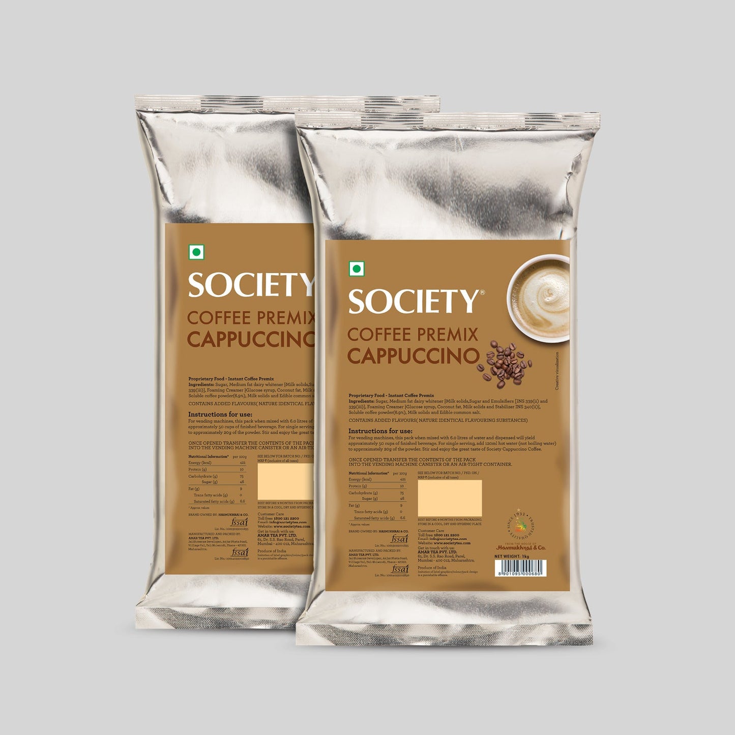 Cappuccino Premix - Pack of 2 1 kg x 2
