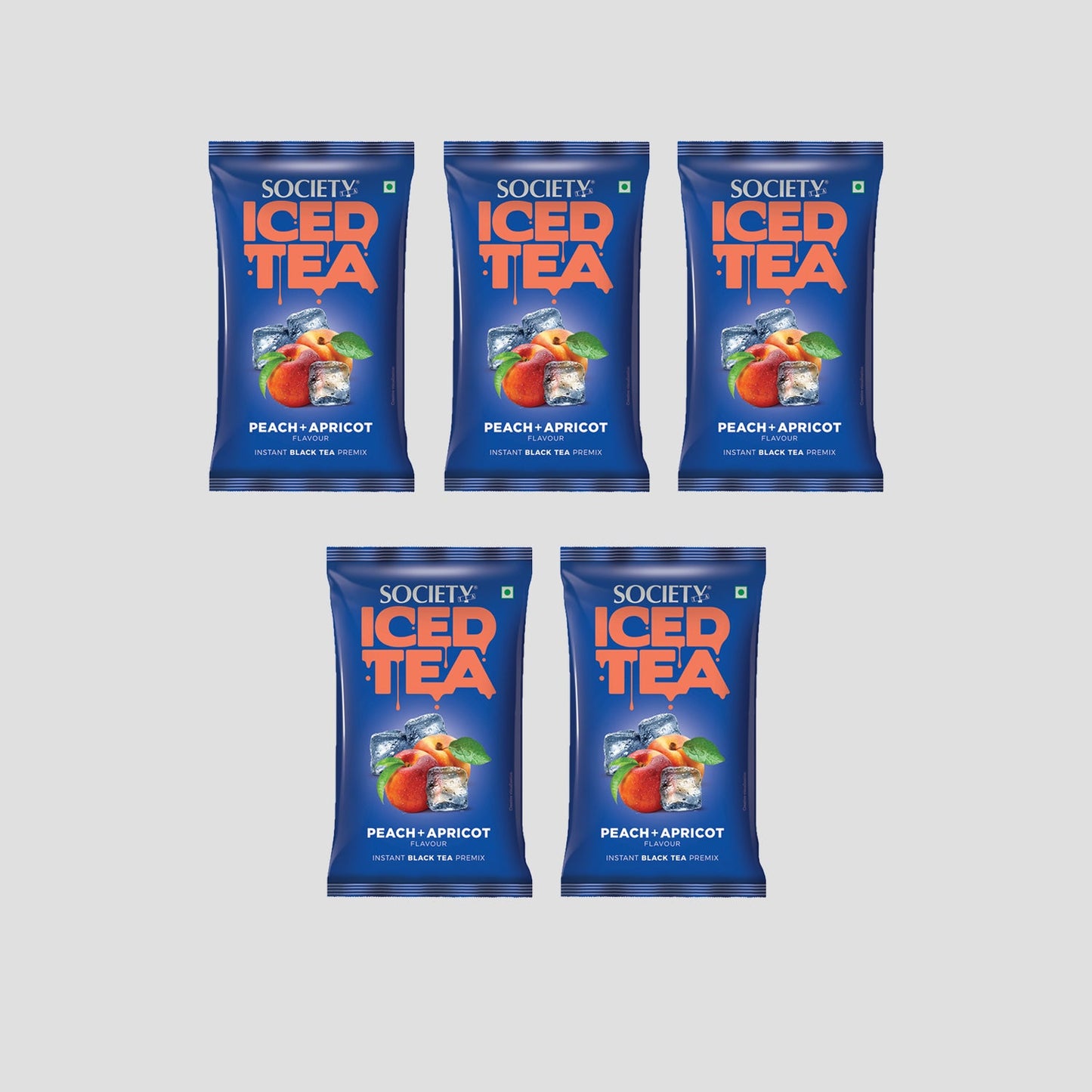 Society Iced Premix Tea Peach Apricot Black 100gx5 - 500g Pack 100g