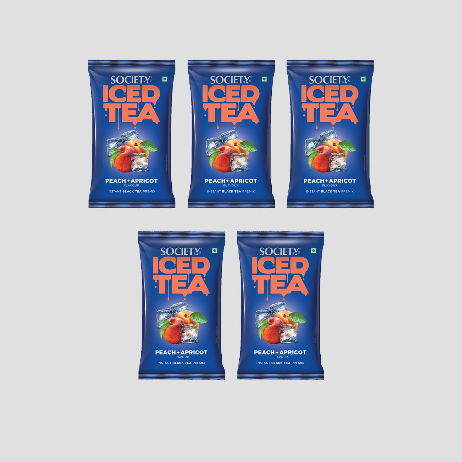 Society Iced Premix Tea Peach Apricot Black 100gx5 - 500g Pack 100g