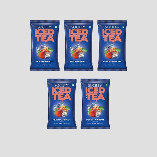 Society Iced Premix Tea Peach Apricot Black 100gx5 - 500g Pack 100g