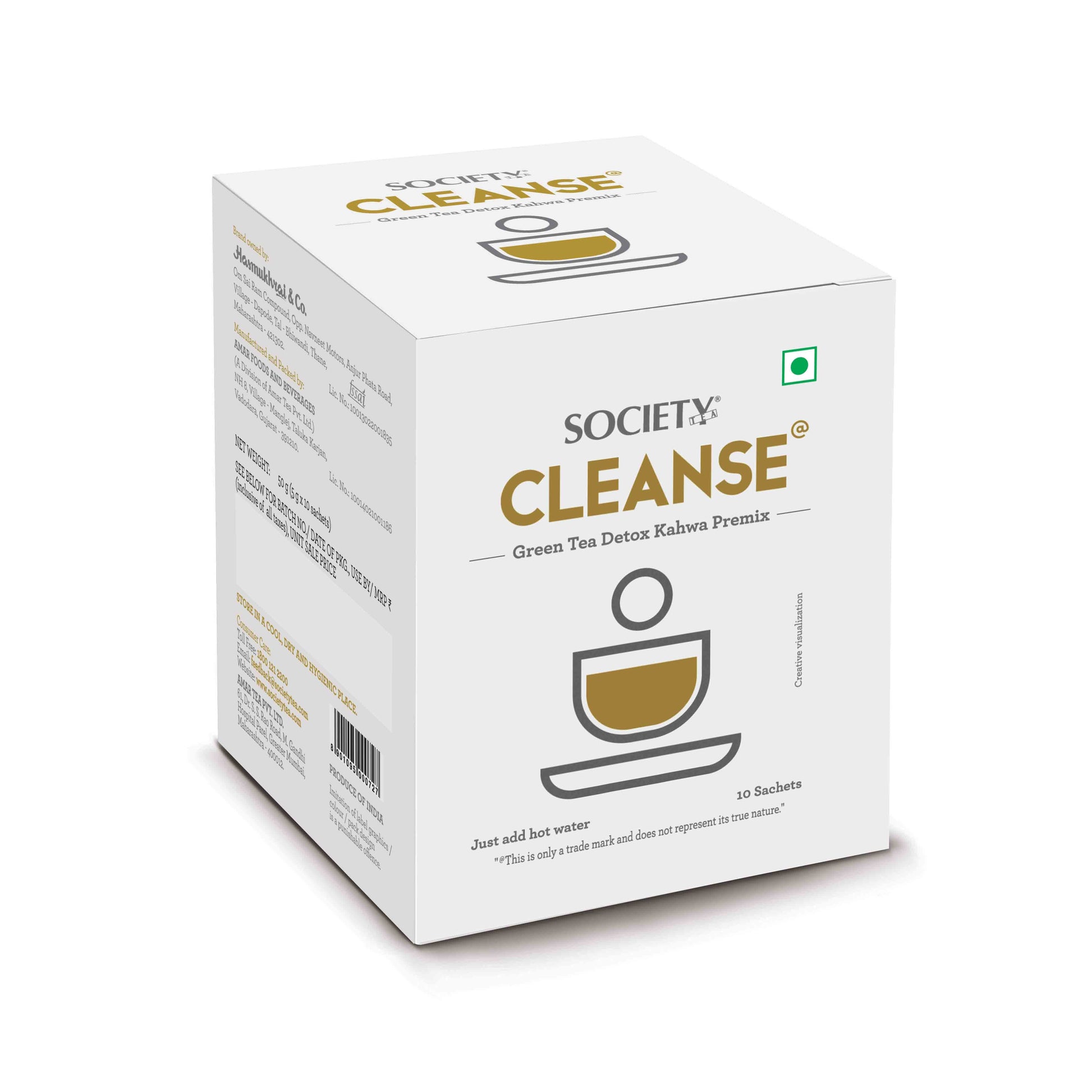 Cleanse Green Tea Detox Kahwa Premix - Pack of 5 50 g x 5