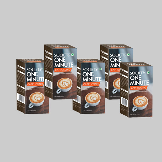 【Society Tea】 Cappuccino Premix Mono Carton - Pack of 5｜カプチーノ プレミックス モノカートン 5個パック｜100 g x 5