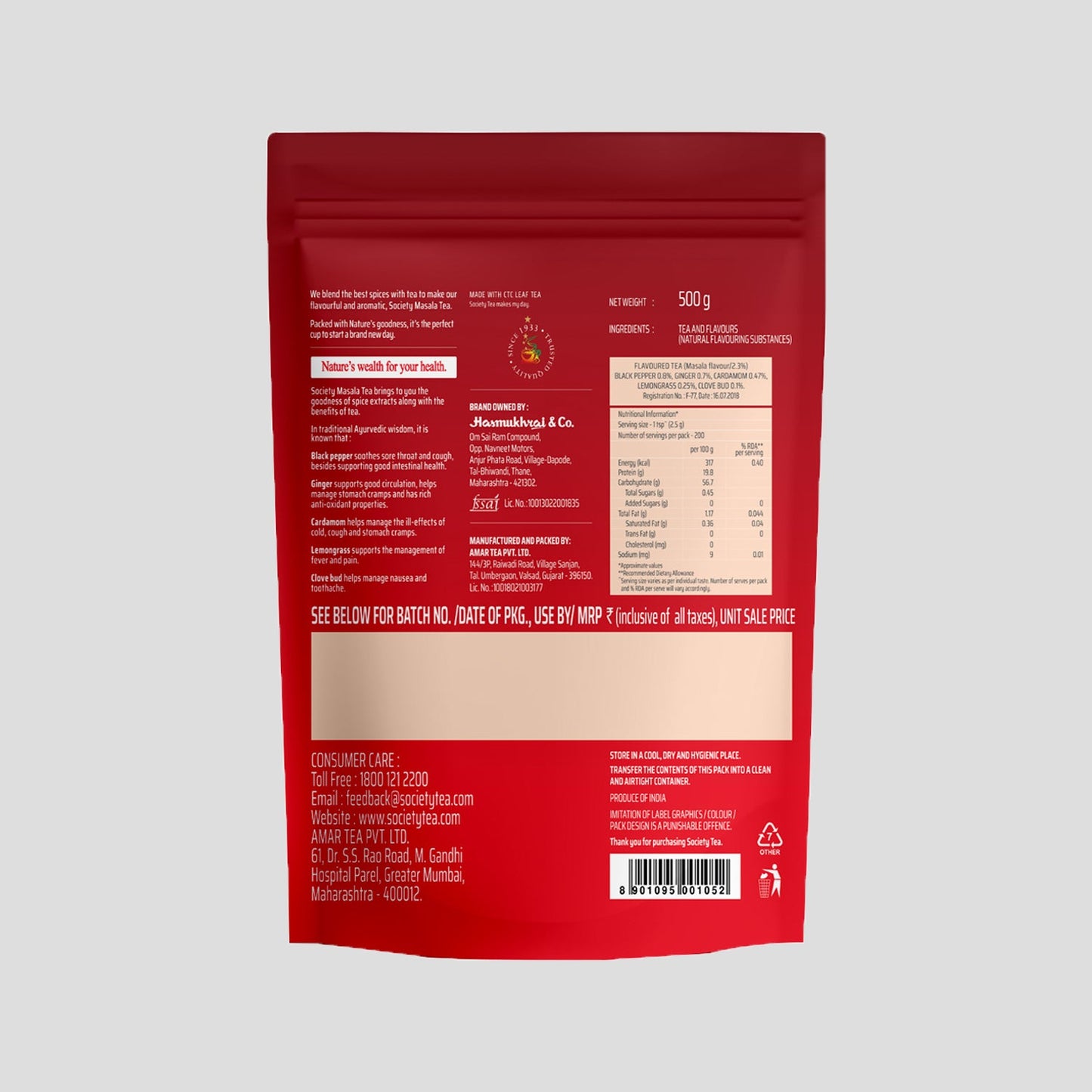 Society Masala Tea Pouch 500 g