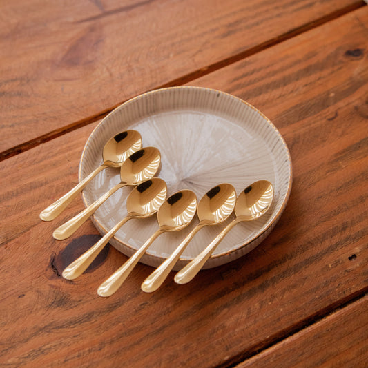 Gold Coffee Spoon Set – Set of 6 Pack of 6