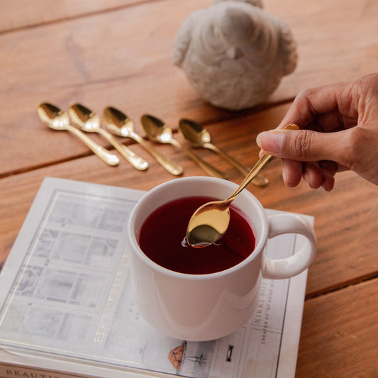 Gold Coffee Spoon Set – Set of 6 Pack of 6