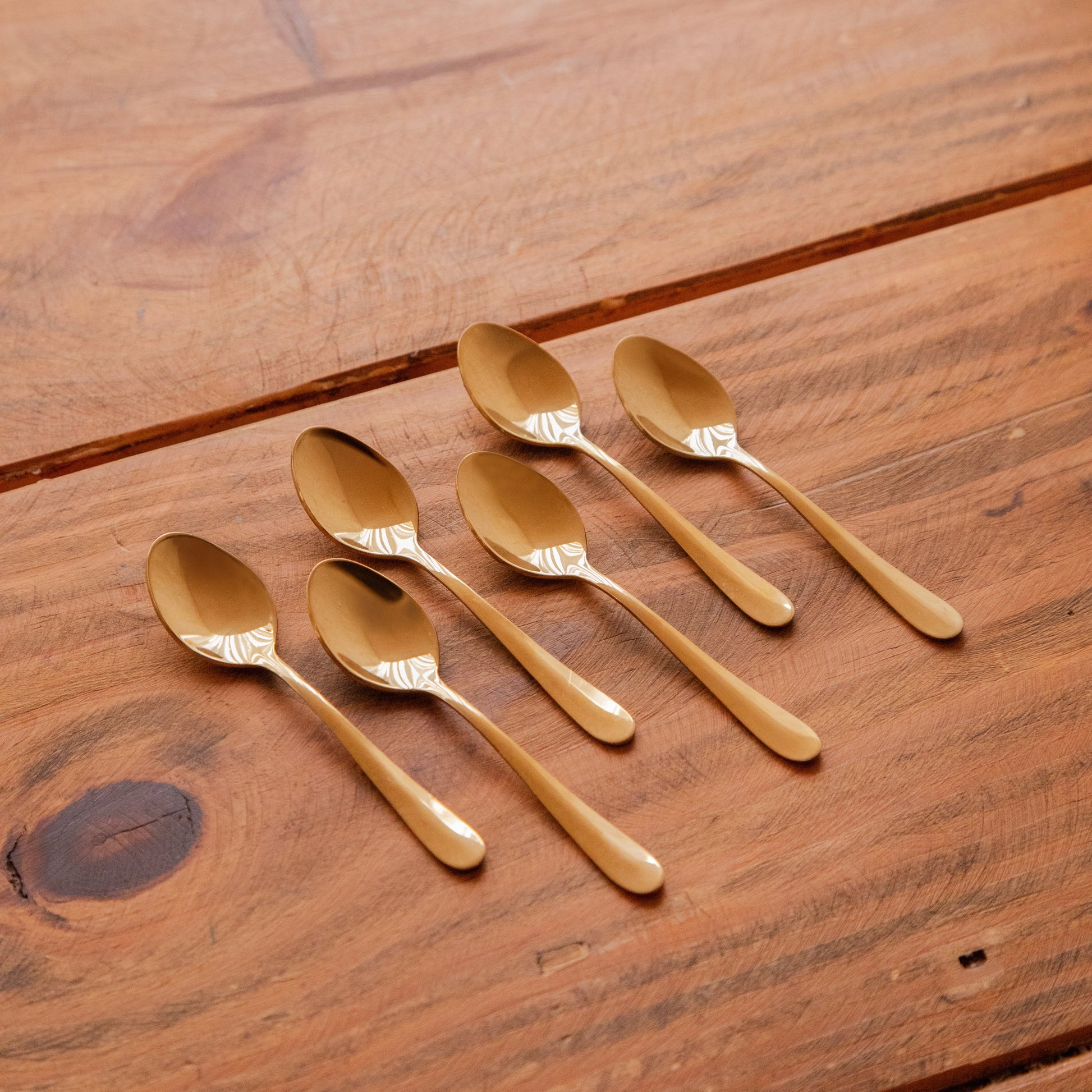 Gold Coffee Spoon Set – Set of 6 Pack of 6