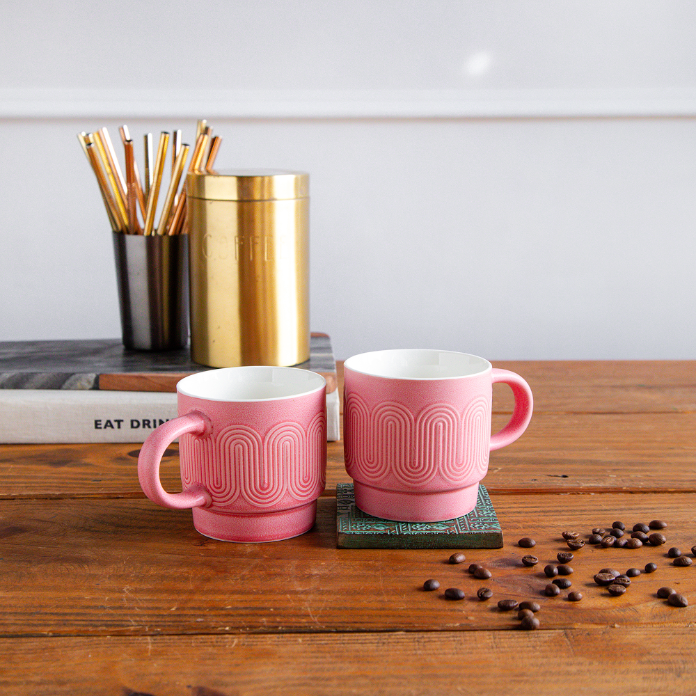 Waveform Collection – Rose Tide Coffee Mug (Set of 2) – 380 ml 380ml