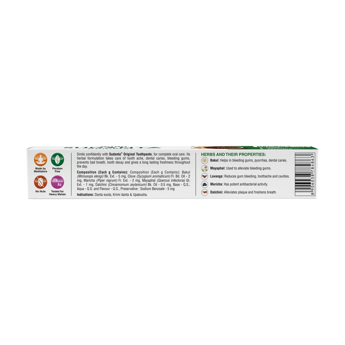 Sudanta Original Toothpaste | Non - Fluoride | 100% Vegetarian | 200 g 200g