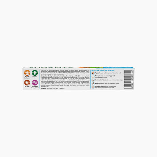 Sudanta Whitening Toothpaste - Non - Fluoride - 100% Vegetarian, 80 g 80g