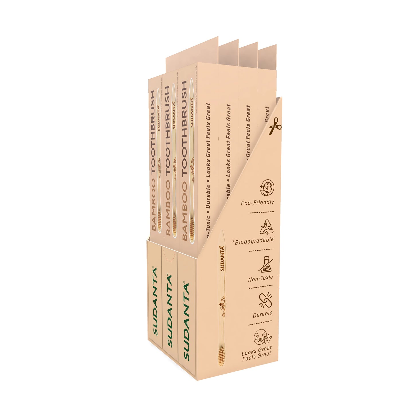 Sudanta Bamboo Toothbrush | Pack of 12