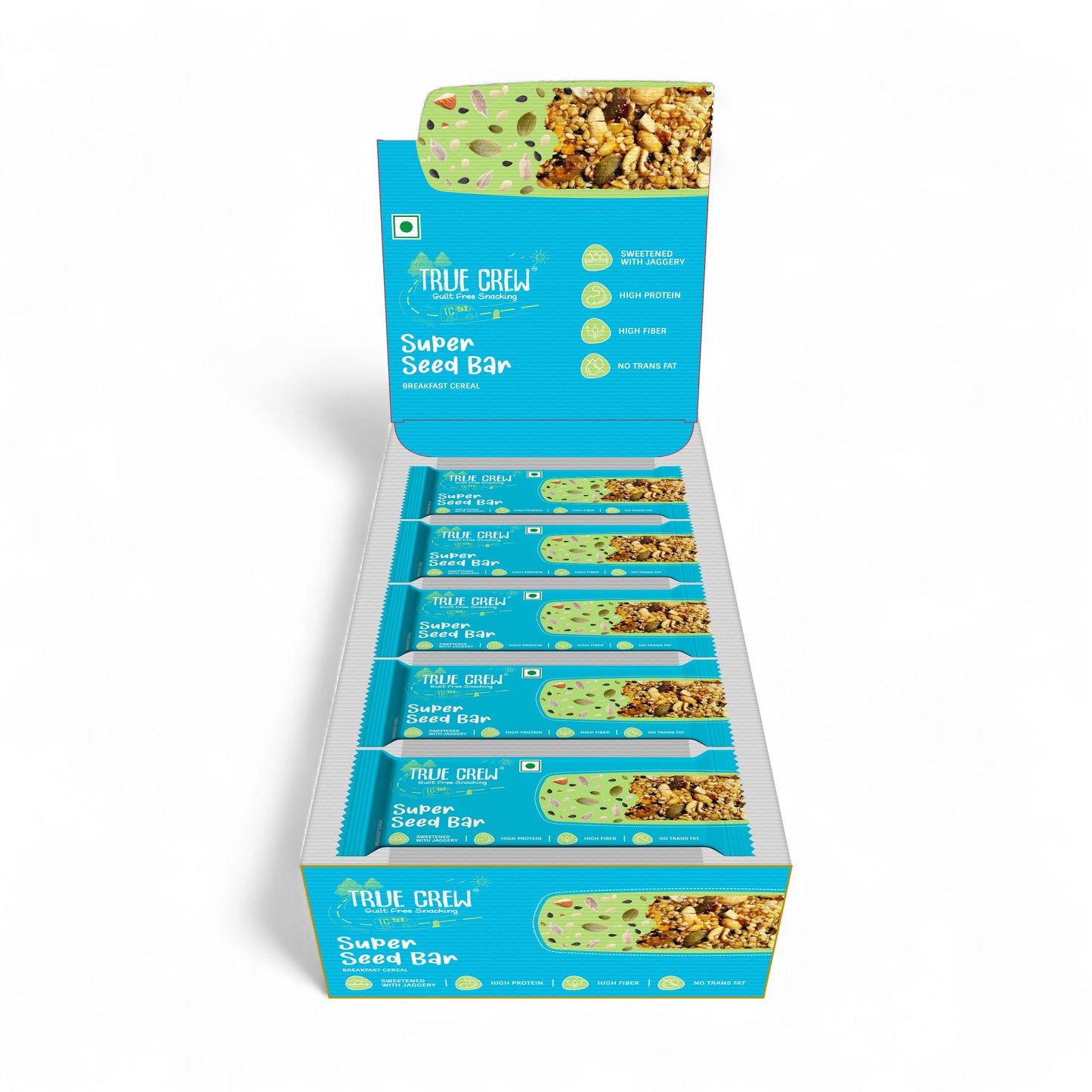 TRUE CREW - Super Seed Bar, 25 g Each (Pack of 10) 25gx10