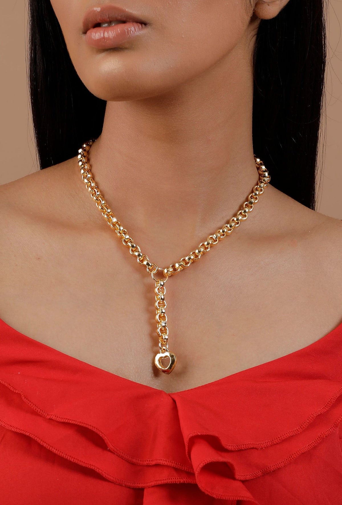 Twisted Gold Chain Brass Necklace