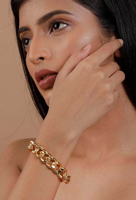 Copper Twisted Gold Chain Brass Bracelet