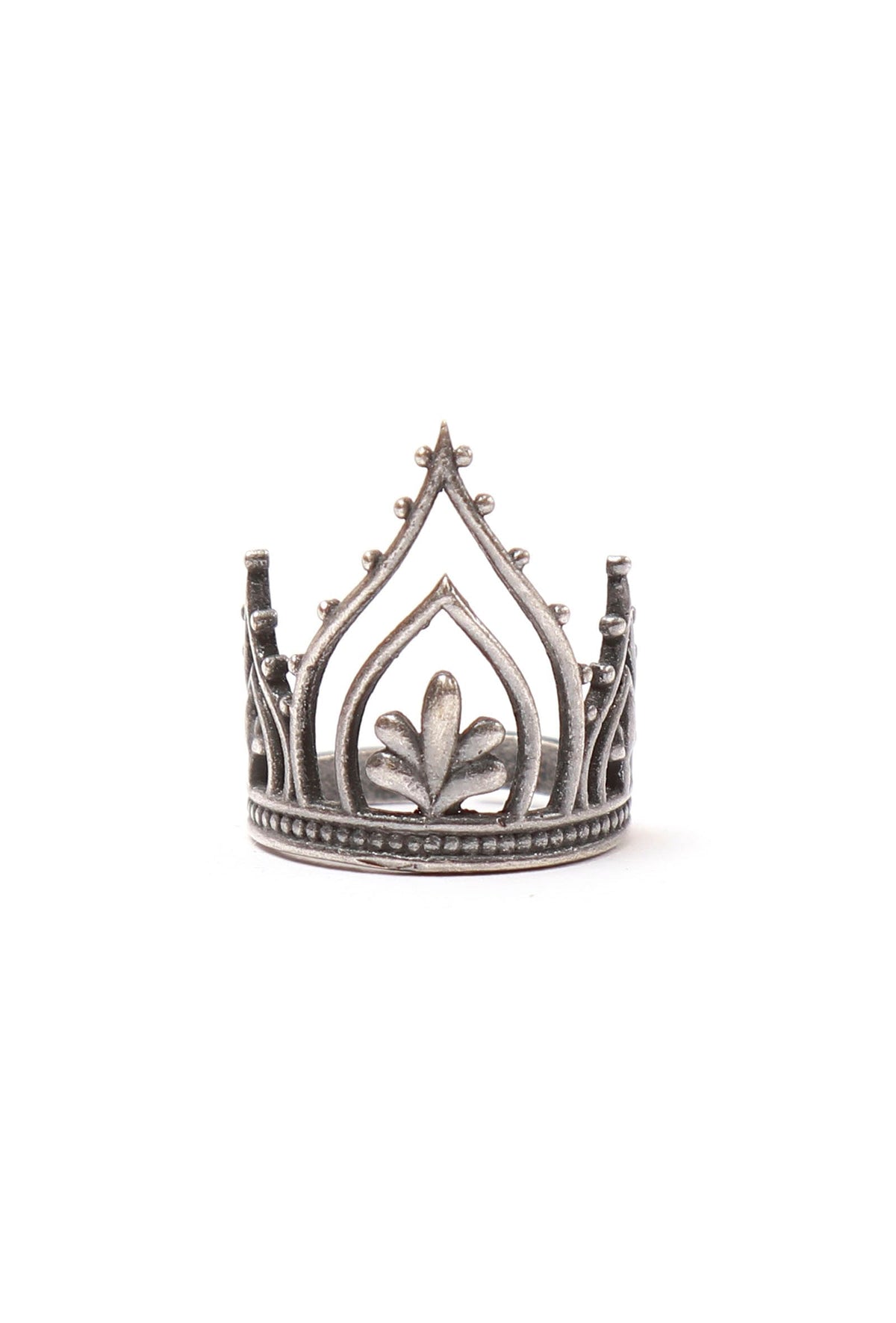 Set of 4: Crown Motif Silver Brass Toering