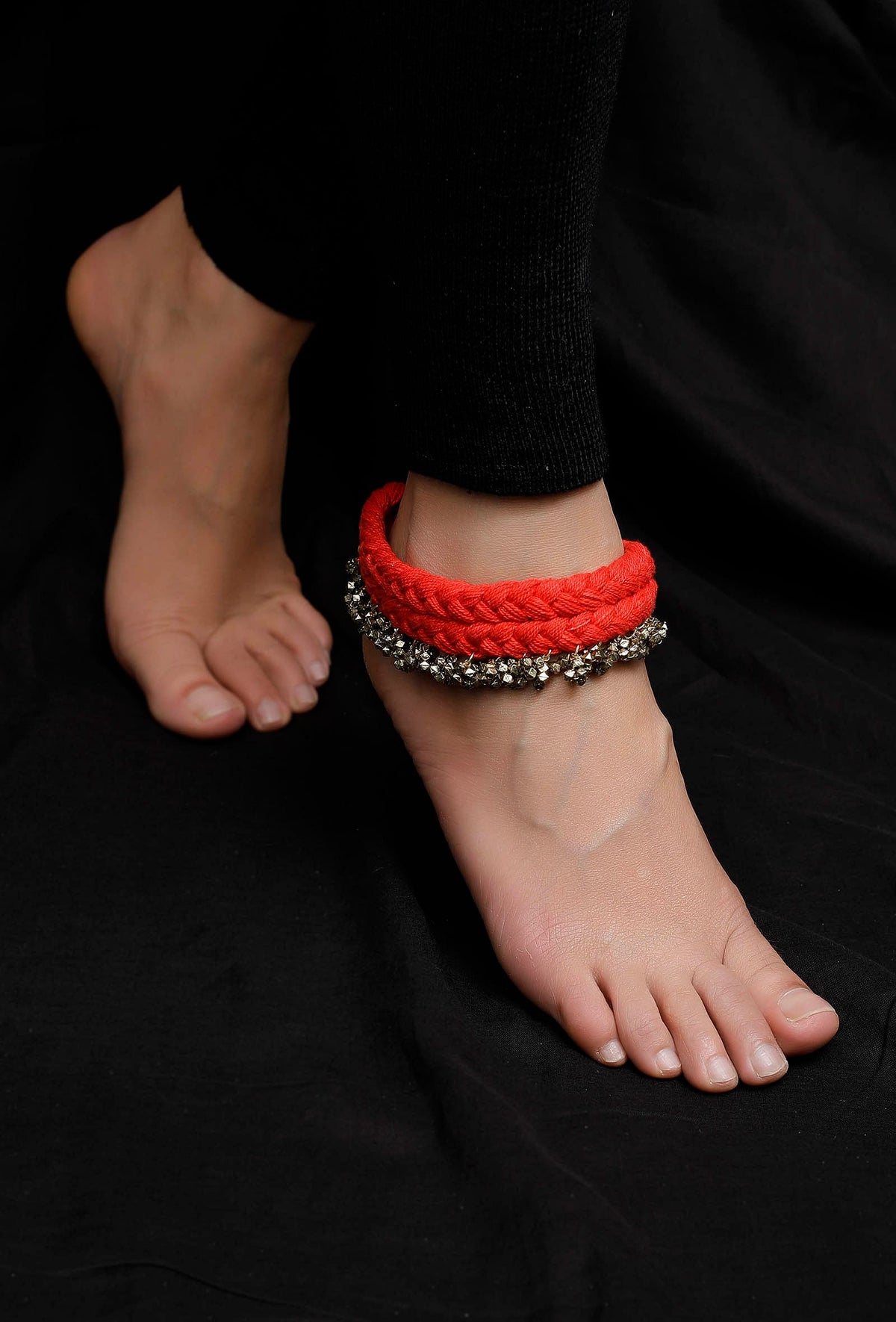 Orange Tribal Anklet