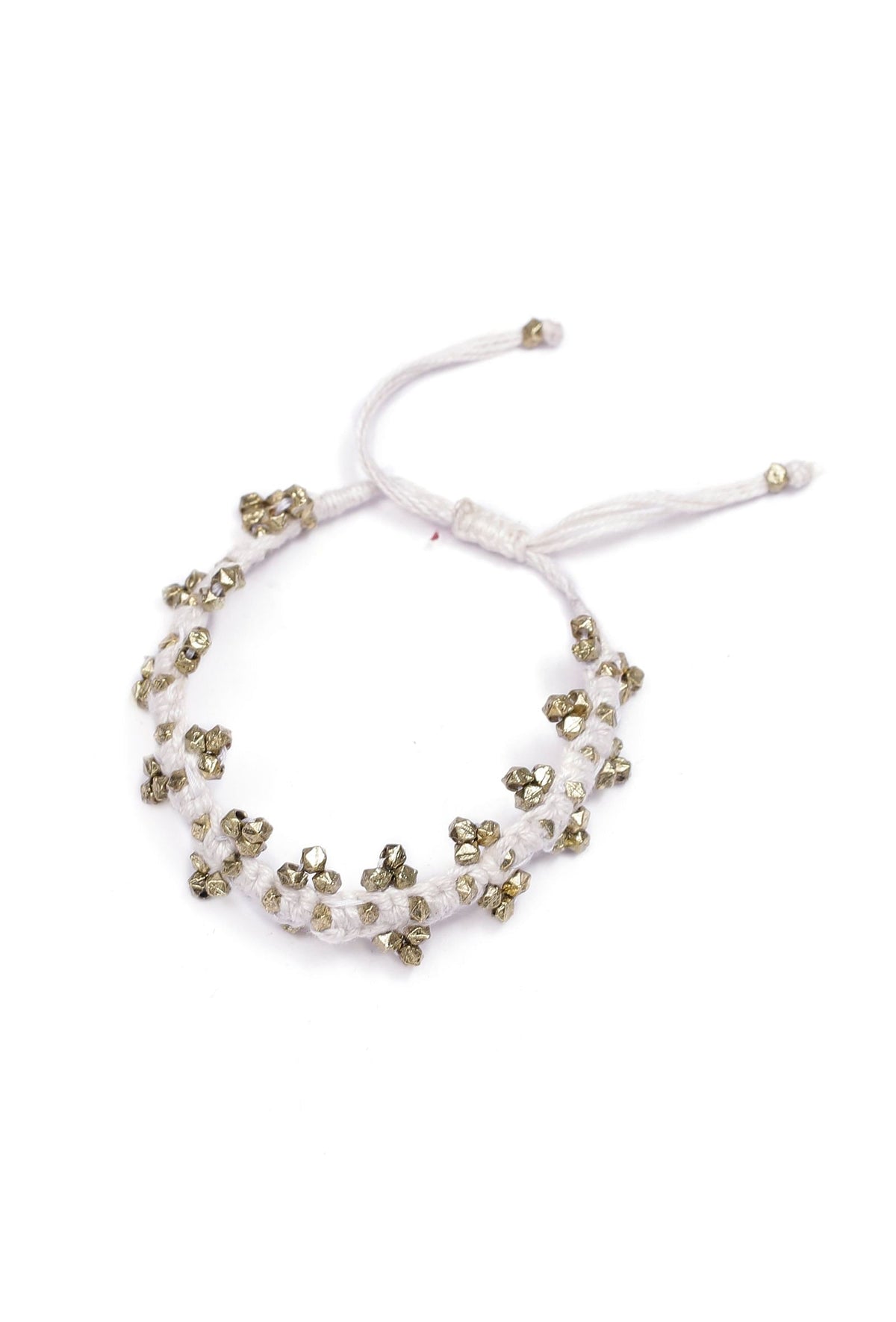 Set of 2: White Ghungroo Tribal Anklet