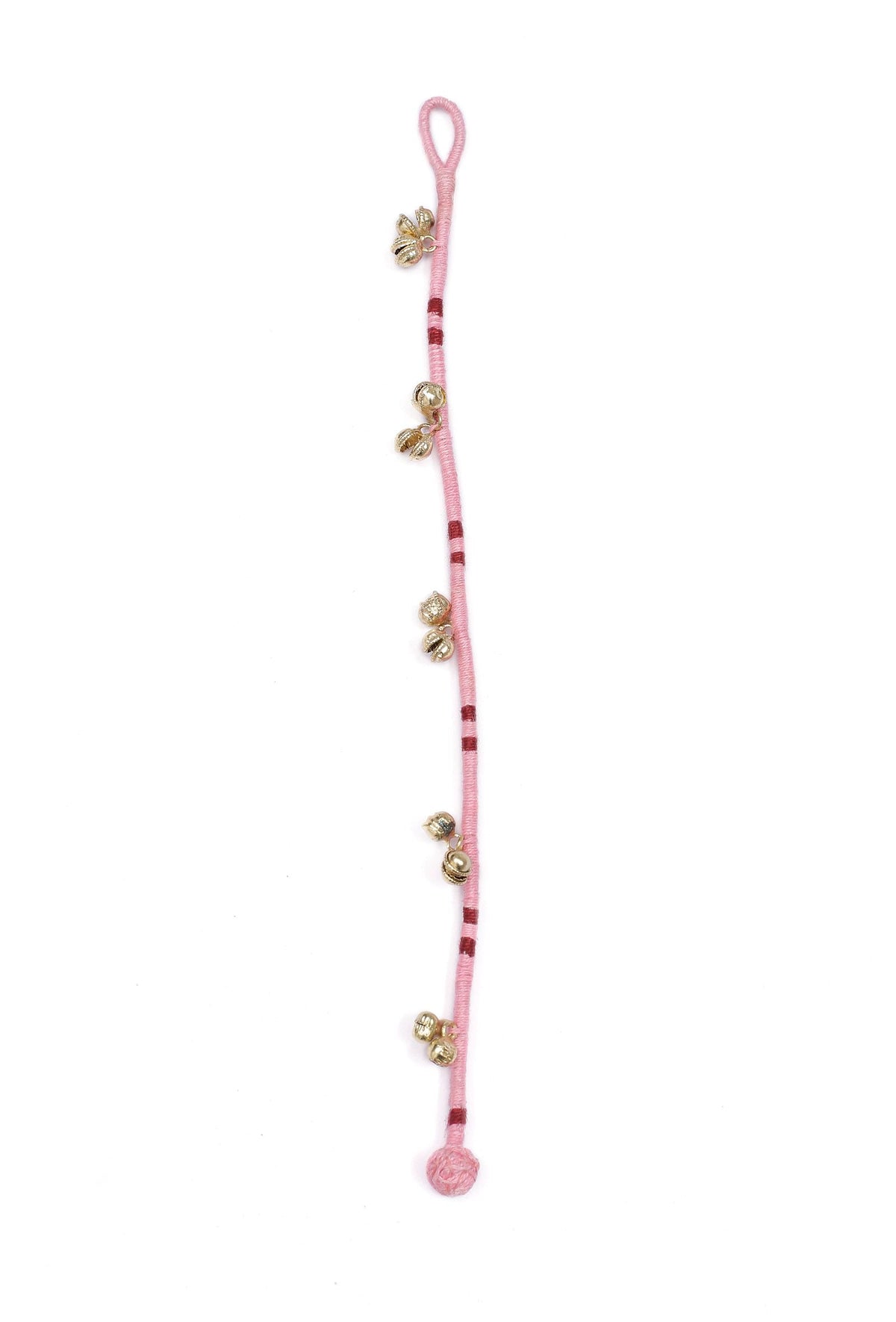 Set of 2: Rose Pink Ghungroo Tribal Anklet