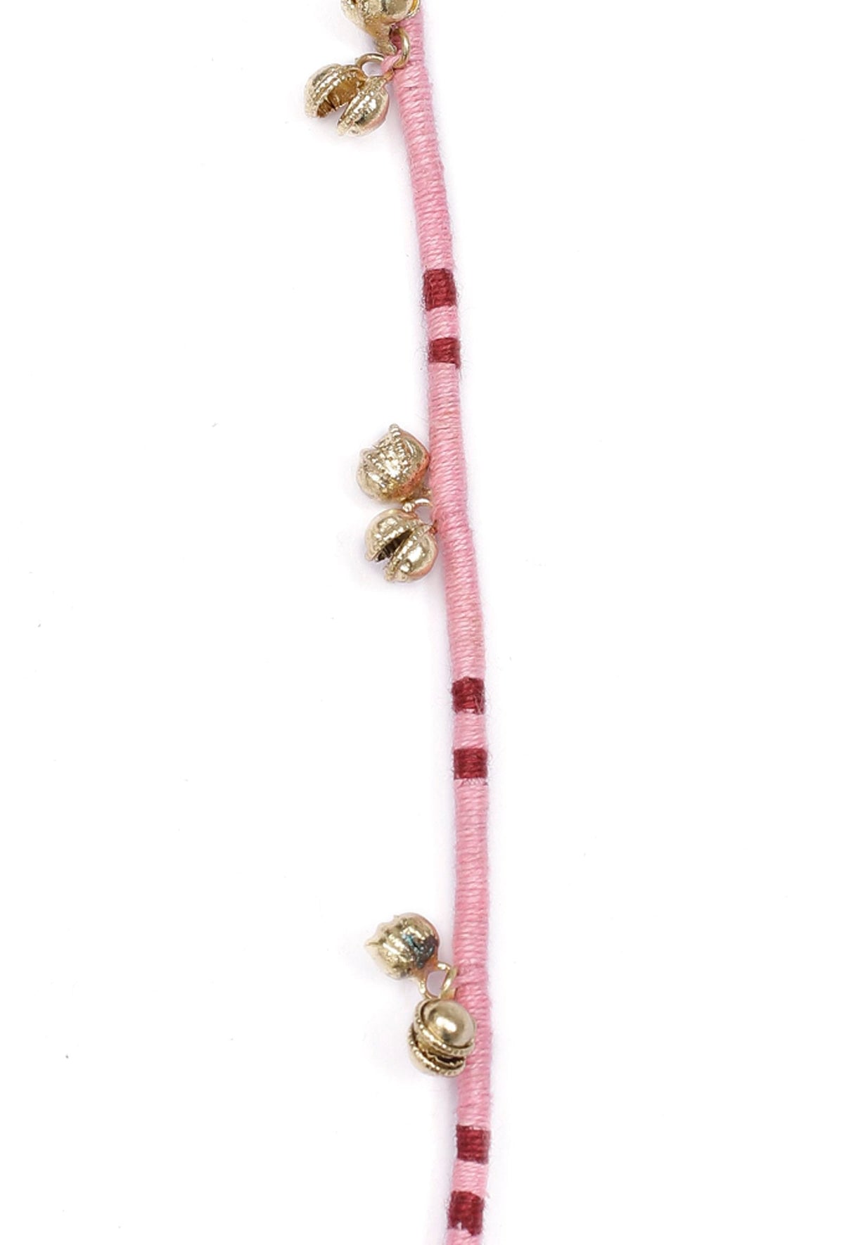 Set of 2: Rose Pink Ghungroo Tribal Anklet