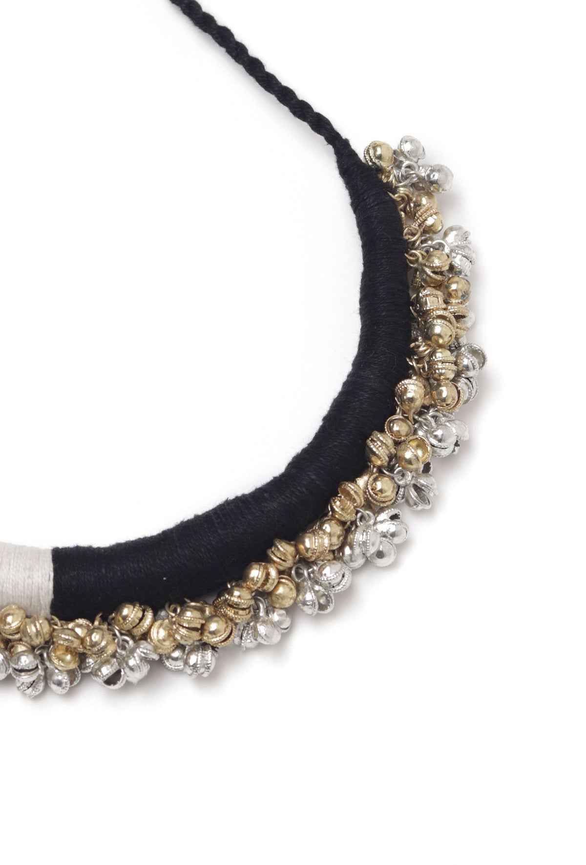 Astira Duo White and Black Tribal Ghungroo Necklace