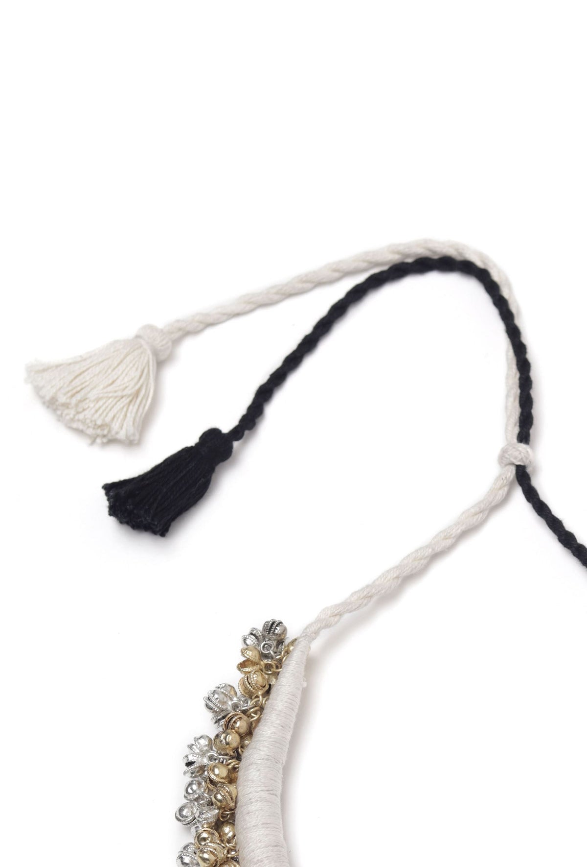 Astira Duo White and Black Tribal Ghungroo Necklace