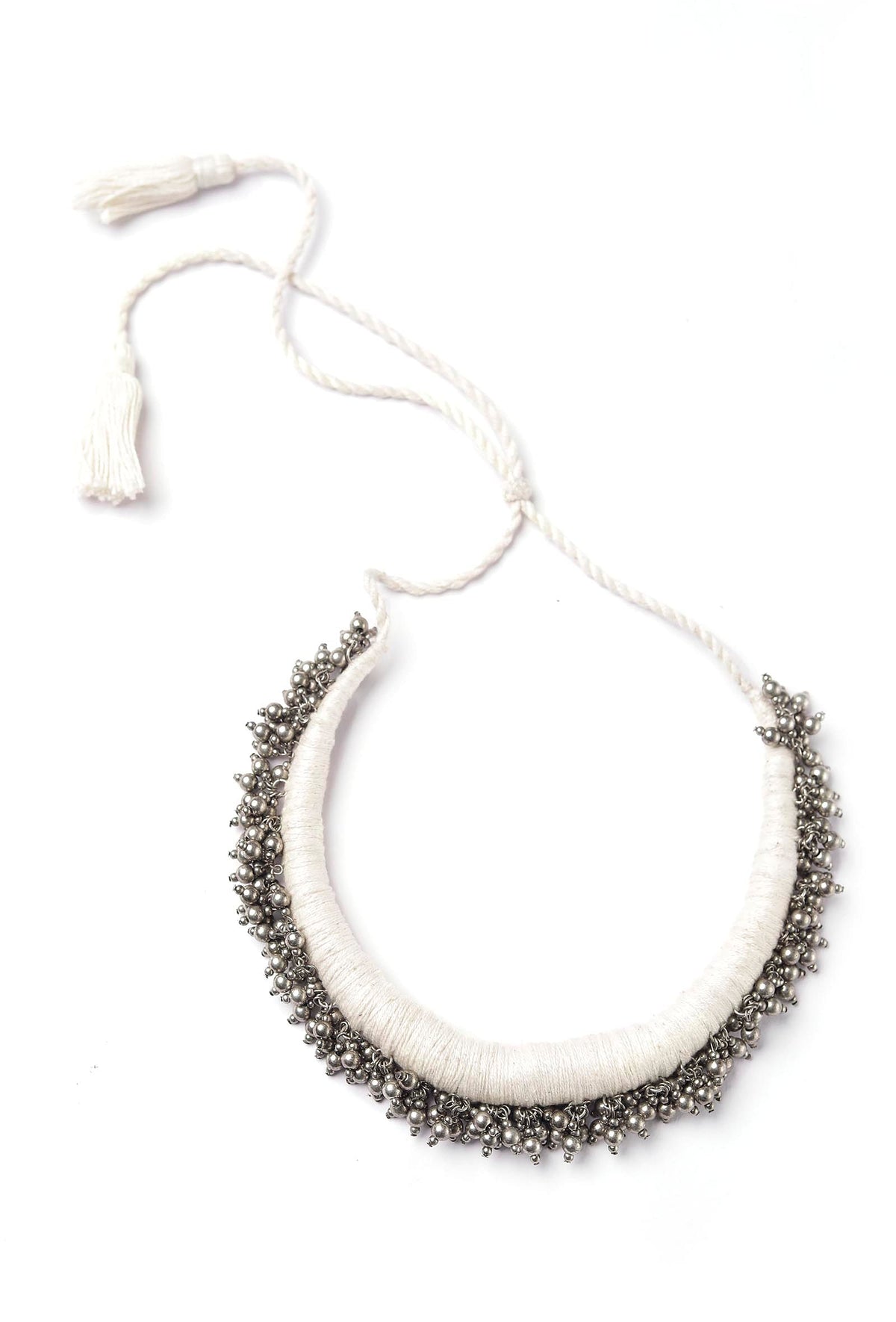 Noor White Tribal Ghungroo Necklace
