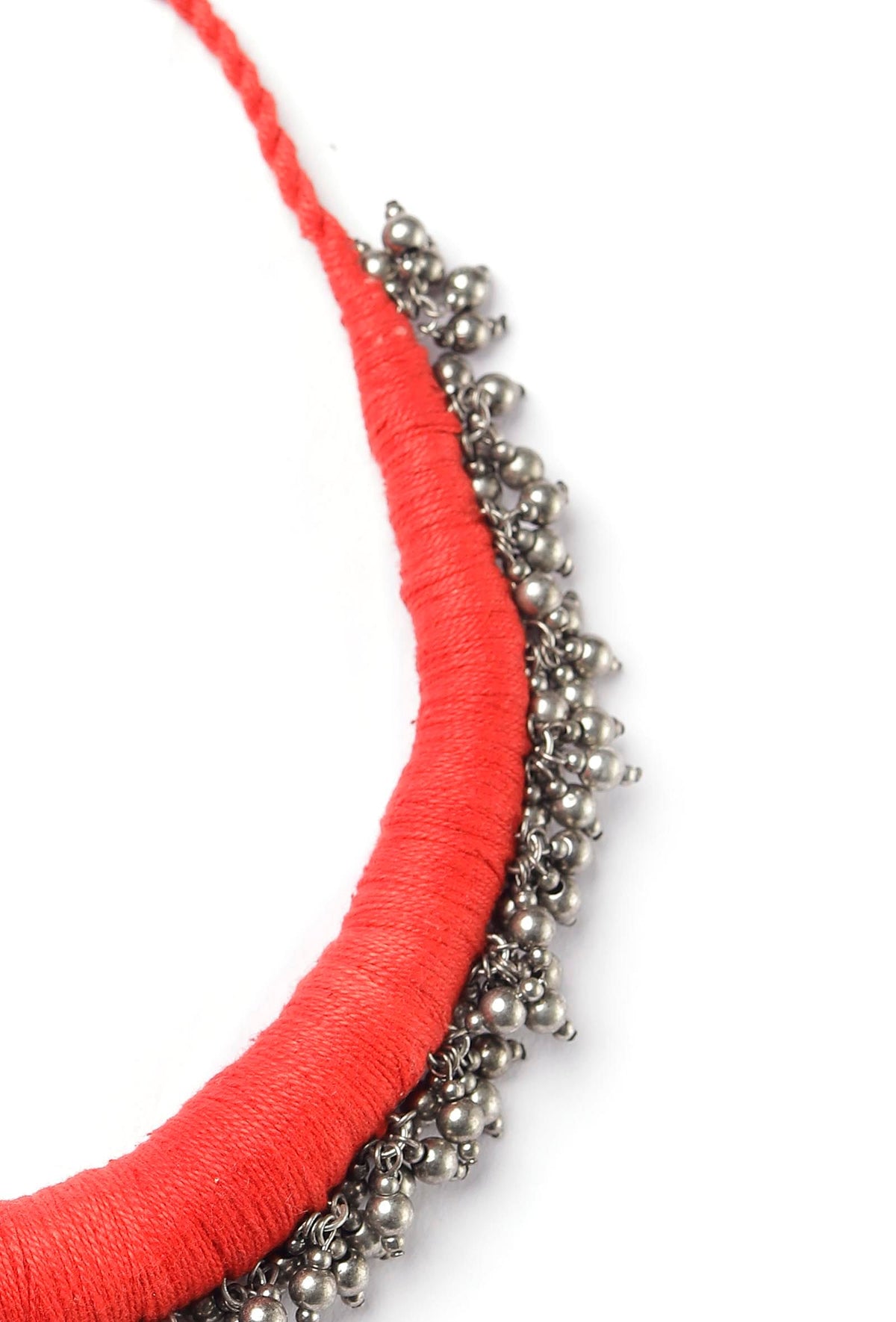 Parigul Orange Tribal Ghungroo Necklace