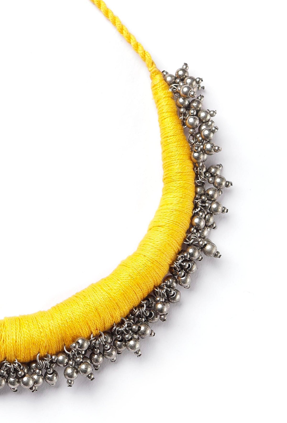 Moska Yellow Tribal Ghungroo Necklace