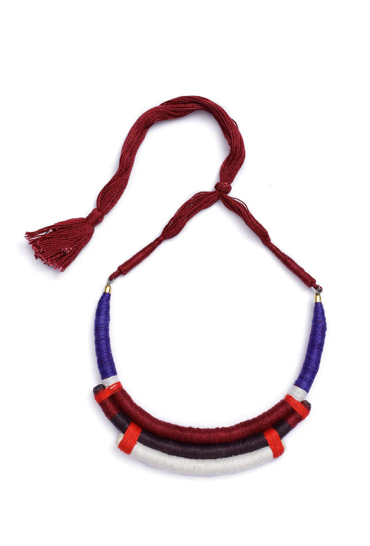 Avery Black Thread Choker Tribal Necklace