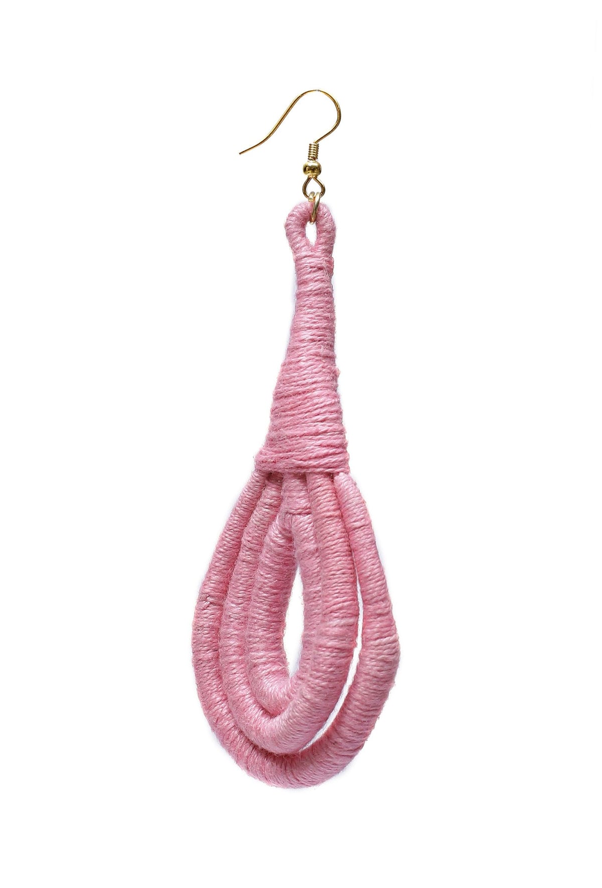 Rosy Pink Thread Tassel Earrings
