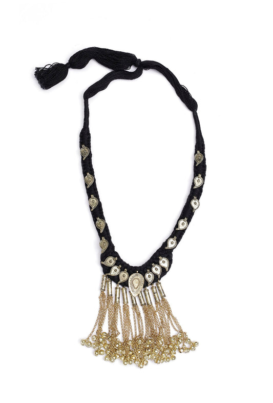 Onyx Black Chain Tribal Necklace