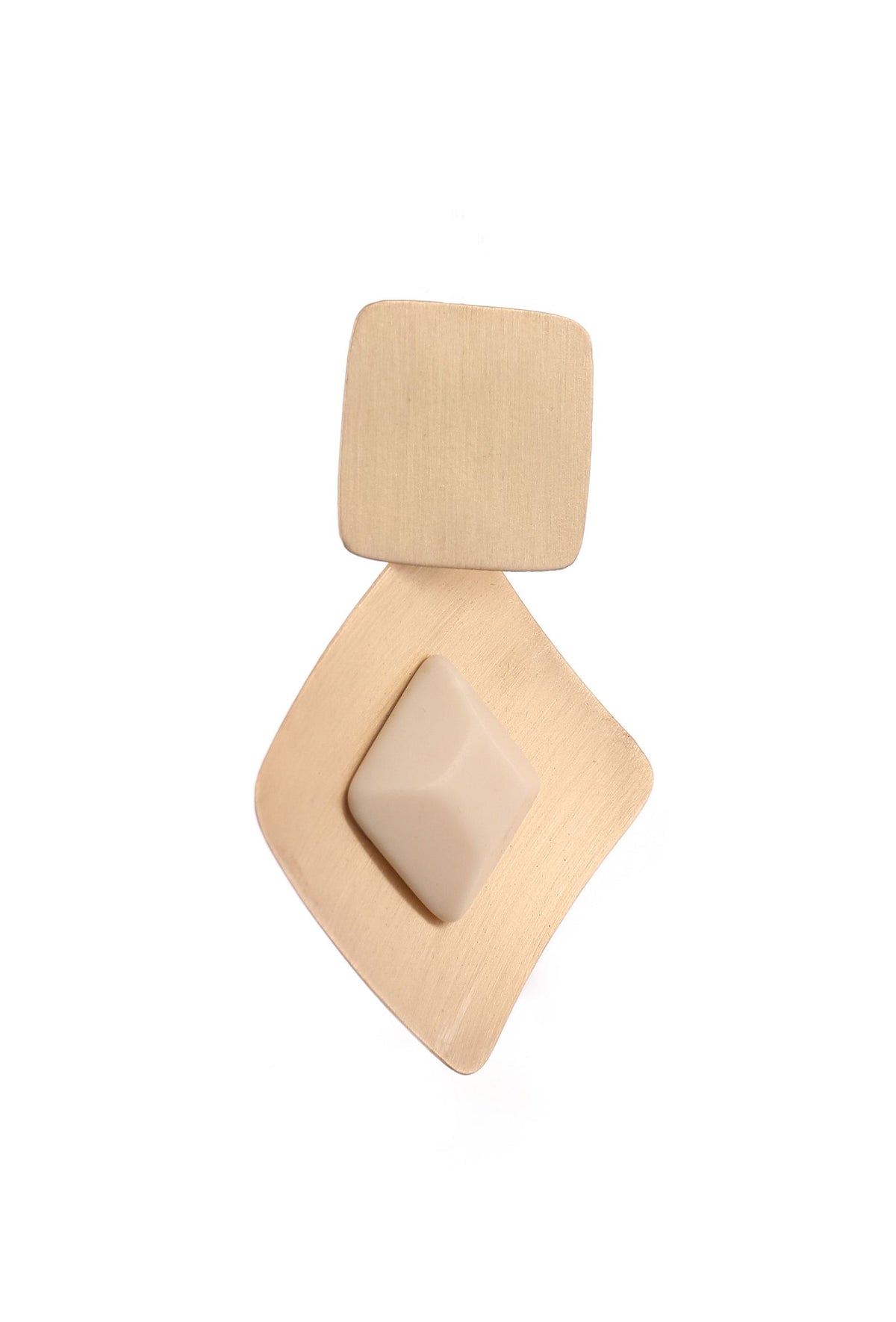 Tri Squared Brass Earrings
