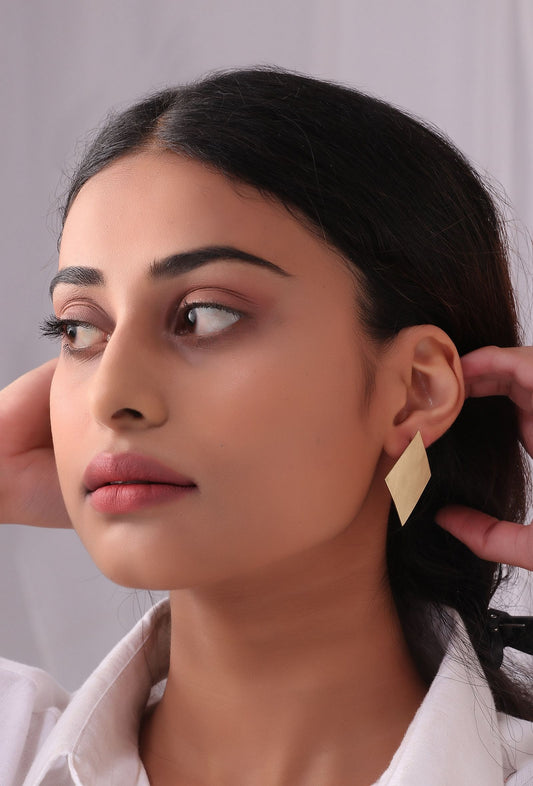 Triangle Brass Earrings