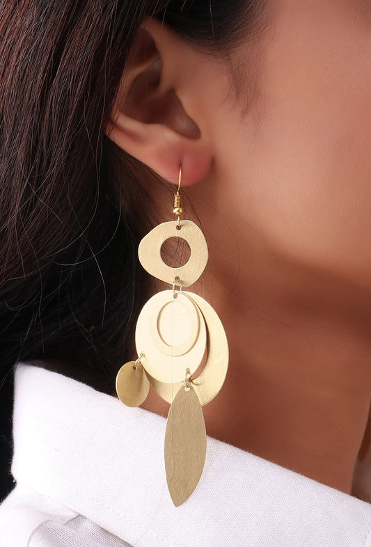 Layer on Layer Sphere Brass Earrings