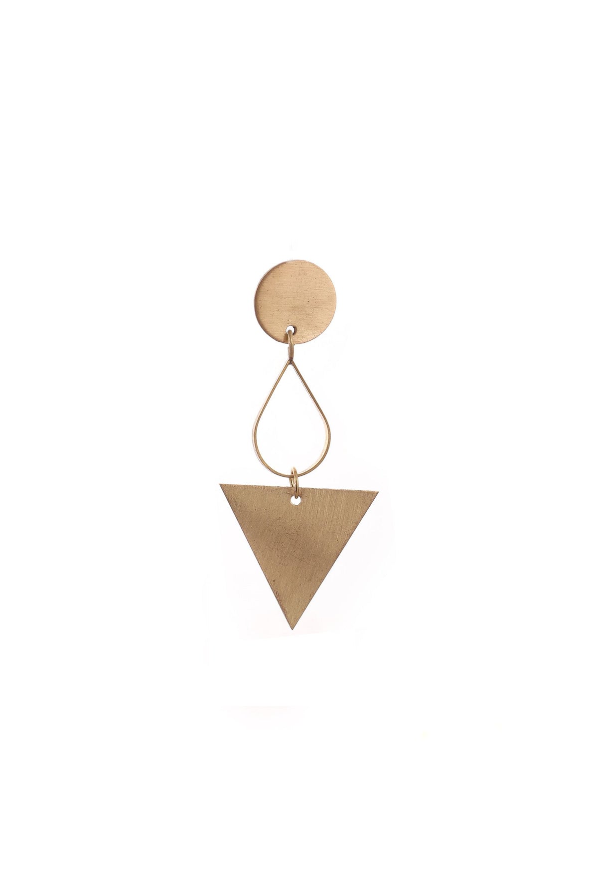 Kiara Triangle Brass Earrings
