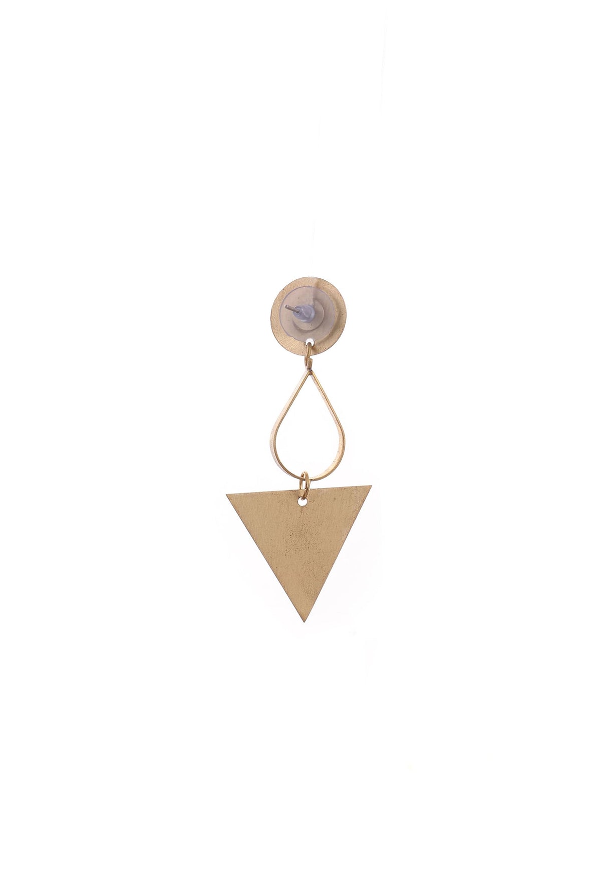 Kiara Triangle Brass Earrings