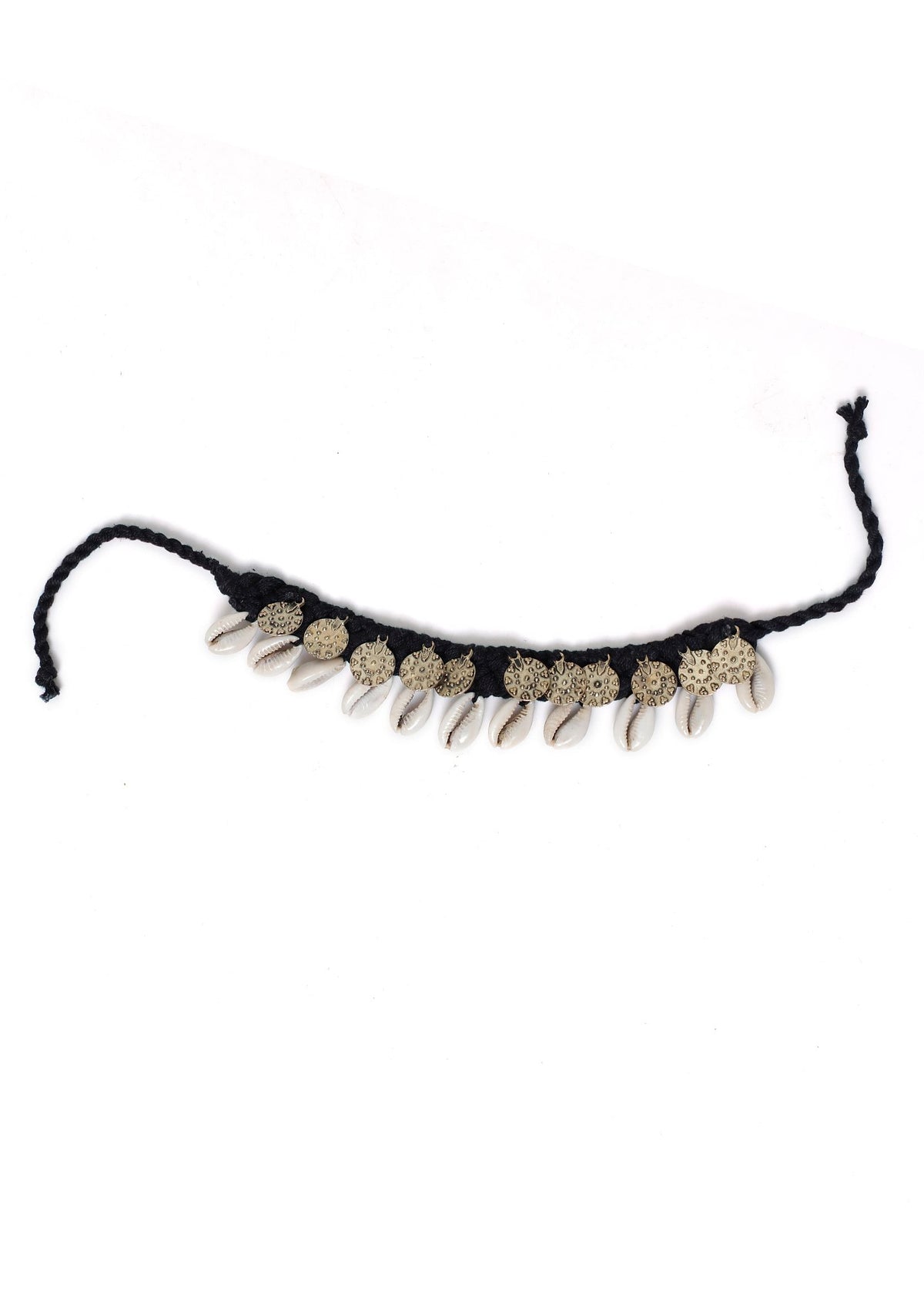 Black Cowrie Shell Tribal Anklet