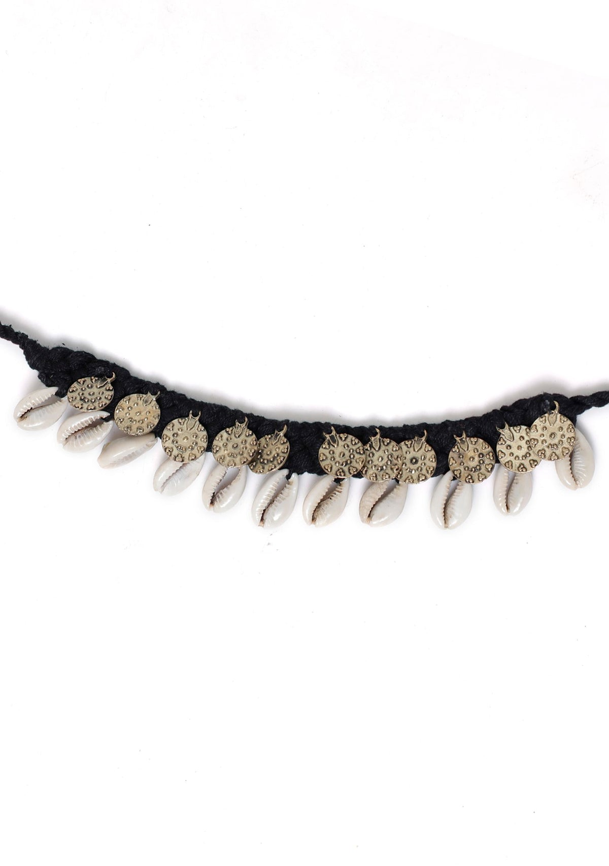 Black Cowrie Shell Tribal Anklet