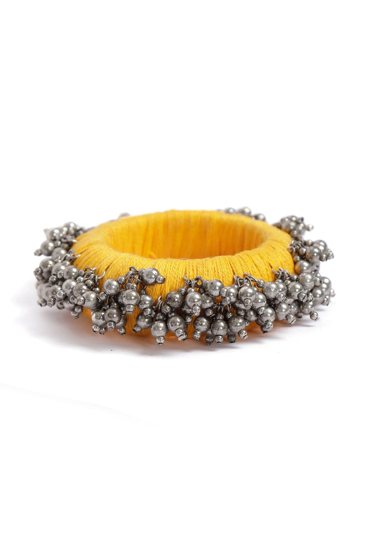 Yellow Thread Wooden Bangles サイズ 2.2（内径 約5.4cm）