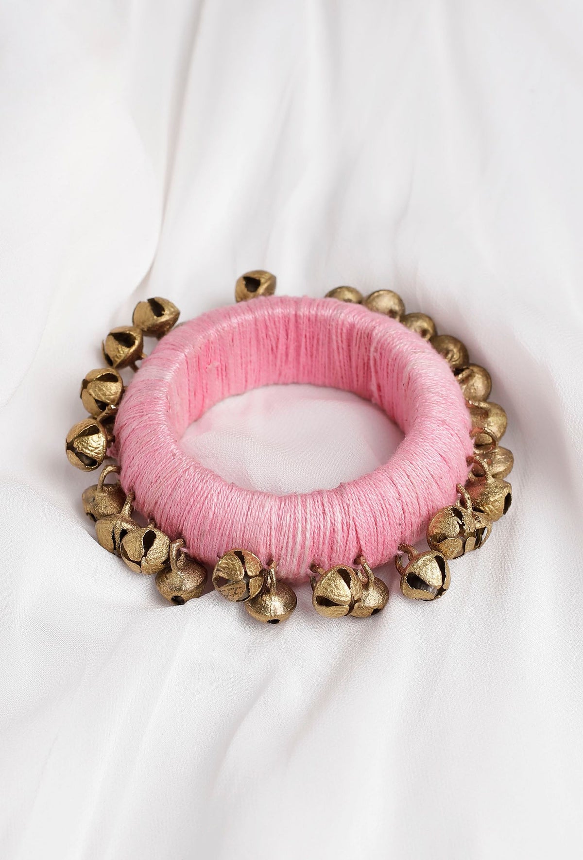 Pink Thread Wooden Bangles サイズ 2.4（内径 約5.7cm）