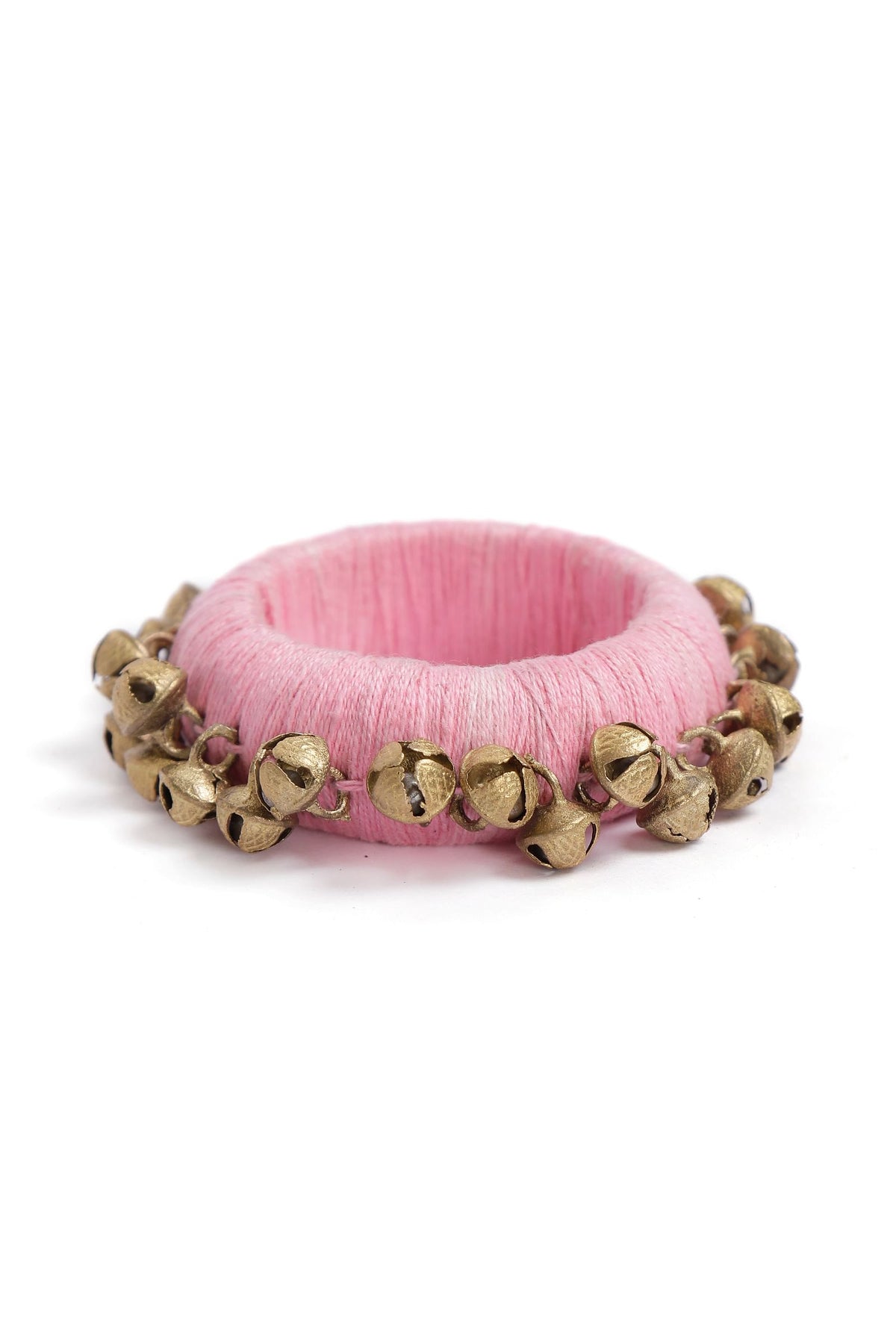 Pink Thread Wooden Bangles サイズ 2.6（内径 約6.0cm）